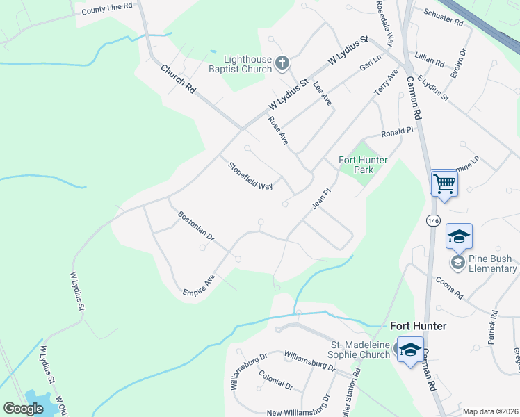 map of restaurants, bars, coffee shops, grocery stores, and more near 205 Samuel Court in Schenectady