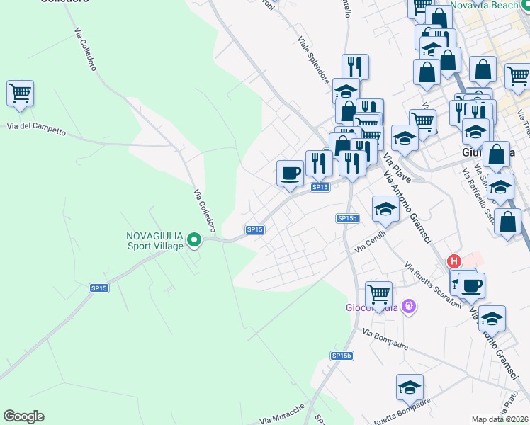 map of restaurants, bars, coffee shops, grocery stores, and more near 5 Via Pintor in Giulianova