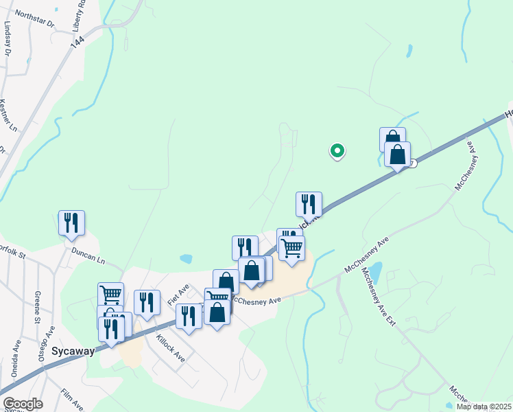 map of restaurants, bars, coffee shops, grocery stores, and more near 403 Brunswick Drive in Troy