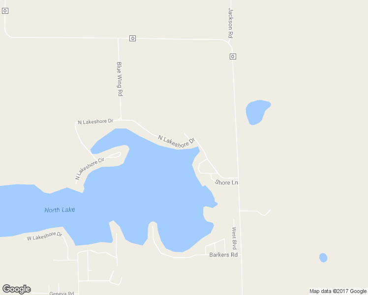map of restaurants, bars, coffee shops, grocery stores, and more near W6603 North Lakeshore Drive in Elkhorn
