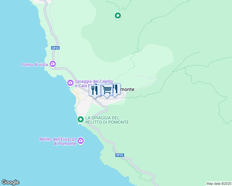 map of restaurants, bars, coffee shops, grocery stores, and more near 89 Via del Passatoio in Pomonte