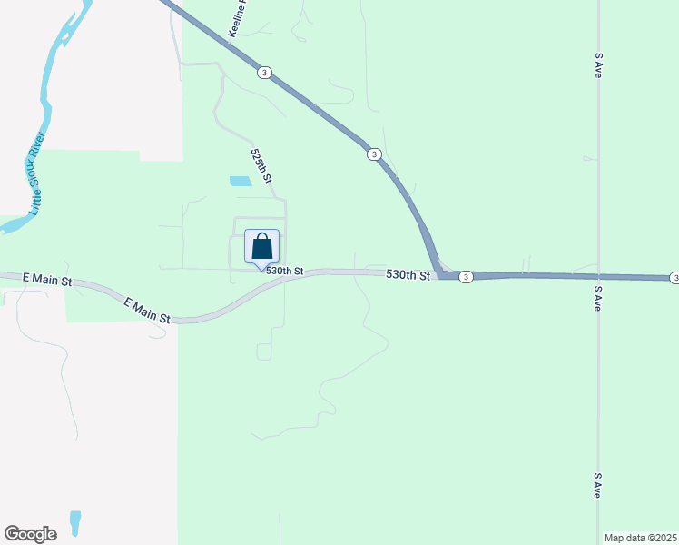 map of restaurants, bars, coffee shops, grocery stores, and more near 1843 530th Street in Cherokee