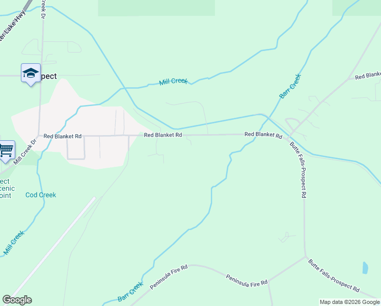 map of restaurants, bars, coffee shops, grocery stores, and more near 376 Red Blanket Road in Prospect