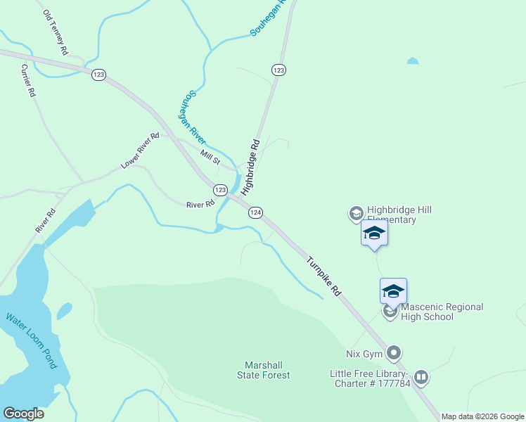 map of restaurants, bars, coffee shops, grocery stores, and more near 275 Turnpike Road in New Ipswich