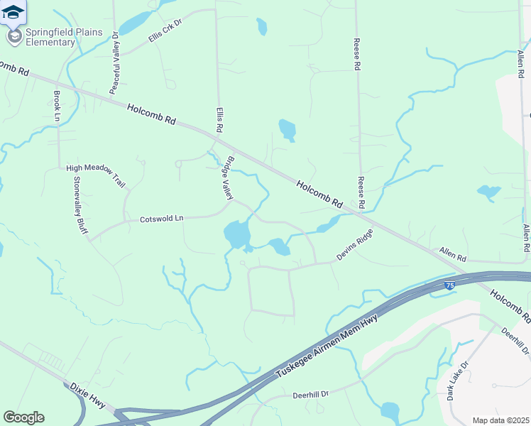 map of restaurants, bars, coffee shops, grocery stores, and more near 7931 Bridge Valley in Clarkston