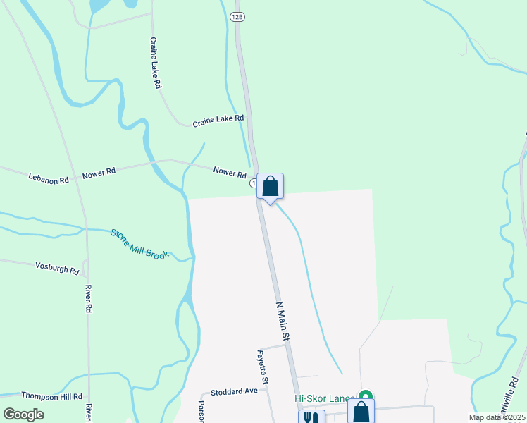 map of restaurants, bars, coffee shops, grocery stores, and more near 116 North Main Street in Earlville