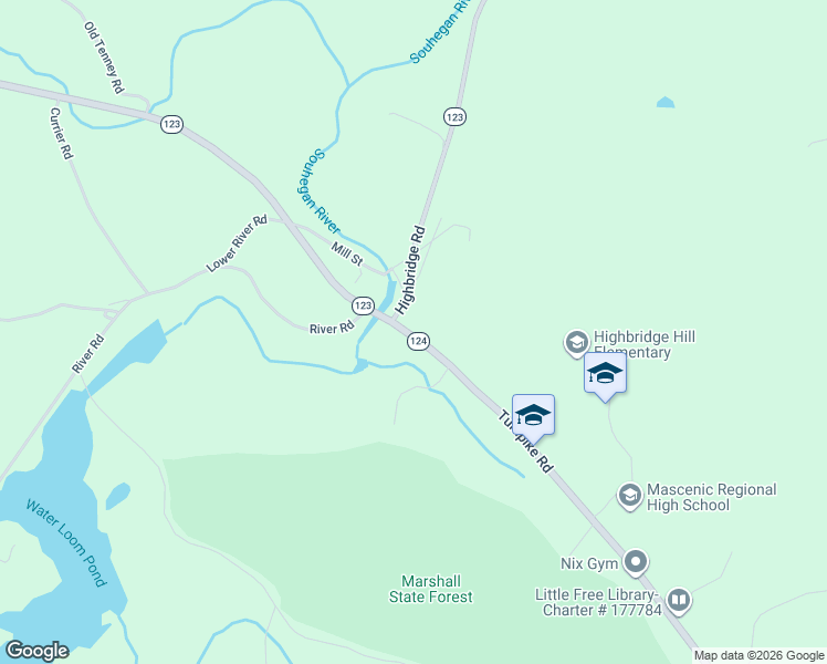 map of restaurants, bars, coffee shops, grocery stores, and more near 275 Turnpike Road in New Ipswich