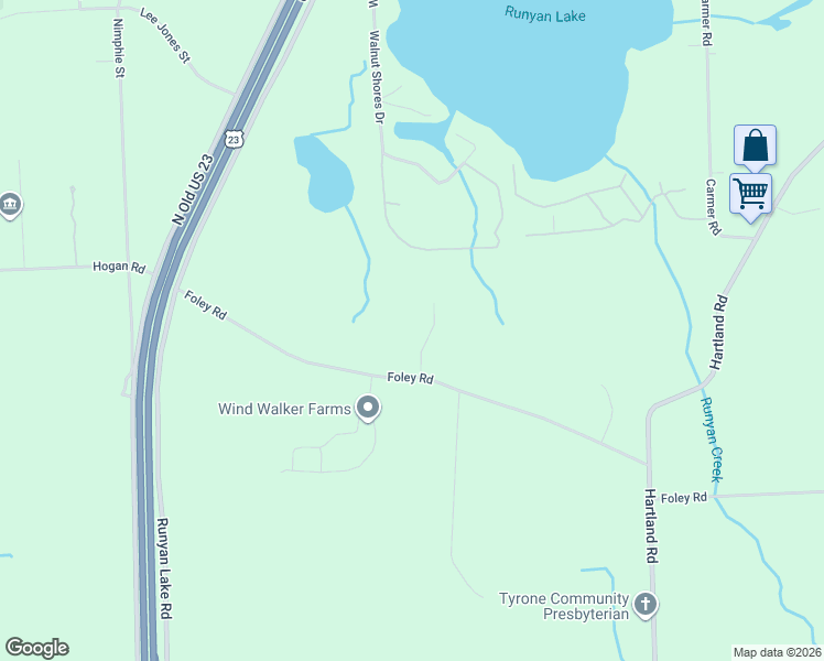 map of restaurants, bars, coffee shops, grocery stores, and more near 9437 Fuller Drive in Fenton