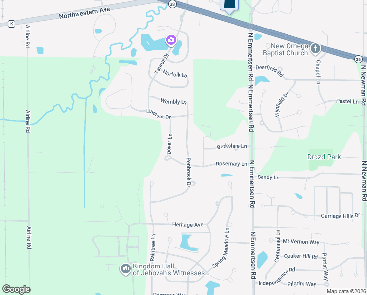 map of restaurants, bars, coffee shops, grocery stores, and more near 2520 Penbrook Drive in Mount Pleasant