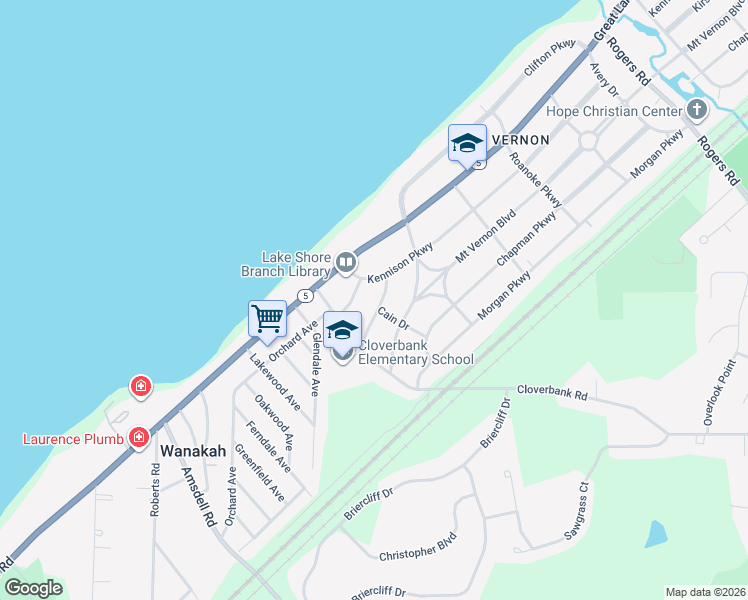 map of restaurants, bars, coffee shops, grocery stores, and more near 5056 Stewart Pkwy in Hamburg