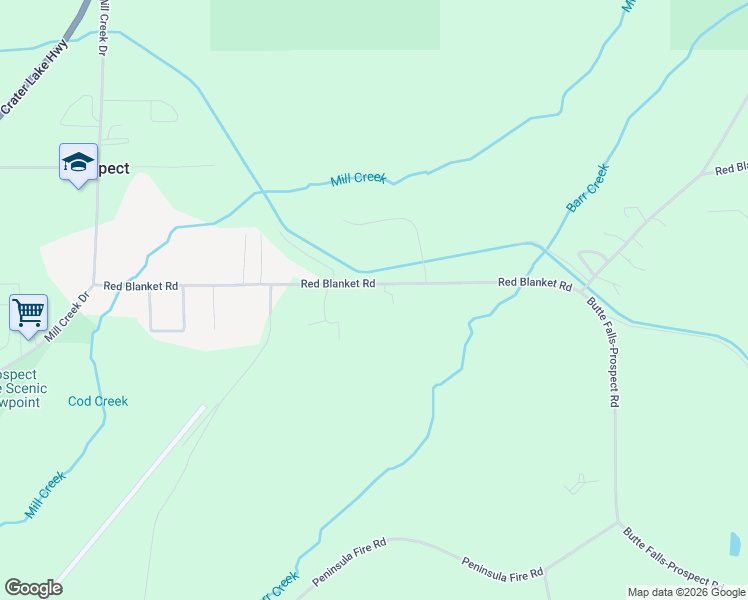 map of restaurants, bars, coffee shops, grocery stores, and more near 376 Red Blanket Road in Prospect