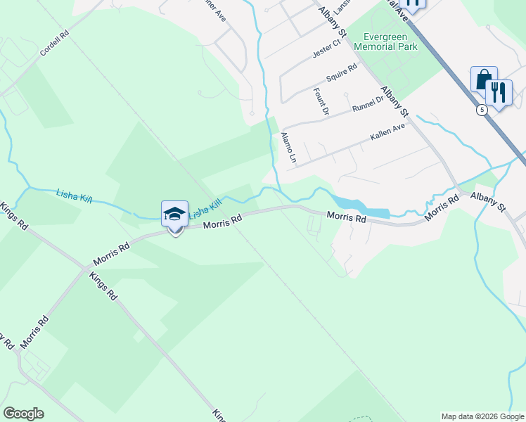 map of restaurants, bars, coffee shops, grocery stores, and more near 136 Morris Road in Schenectady