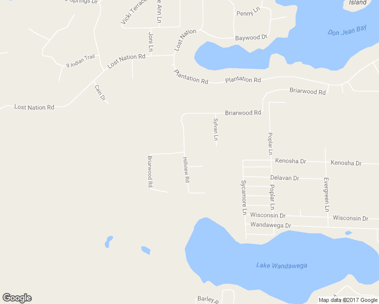 map of restaurants, bars, coffee shops, grocery stores, and more near W5463 Briarwood Road in Elkhorn