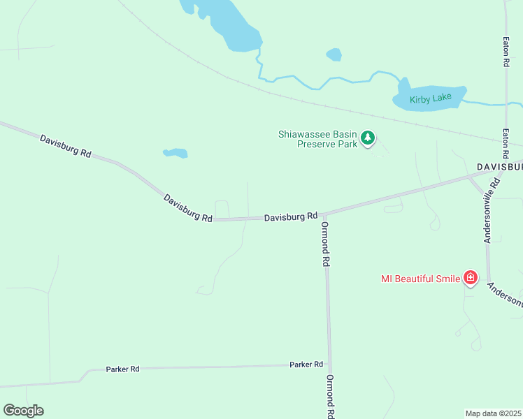 map of restaurants, bars, coffee shops, grocery stores, and more near 13500 Davisburg Road in Oakland County