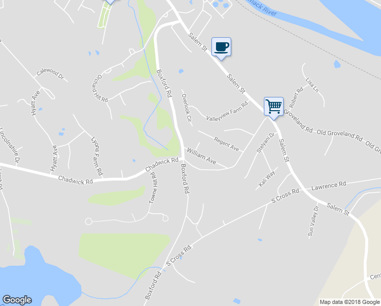 map of restaurants, bars, coffee shops, grocery stores, and more near 60 William Avenue in Haverhill