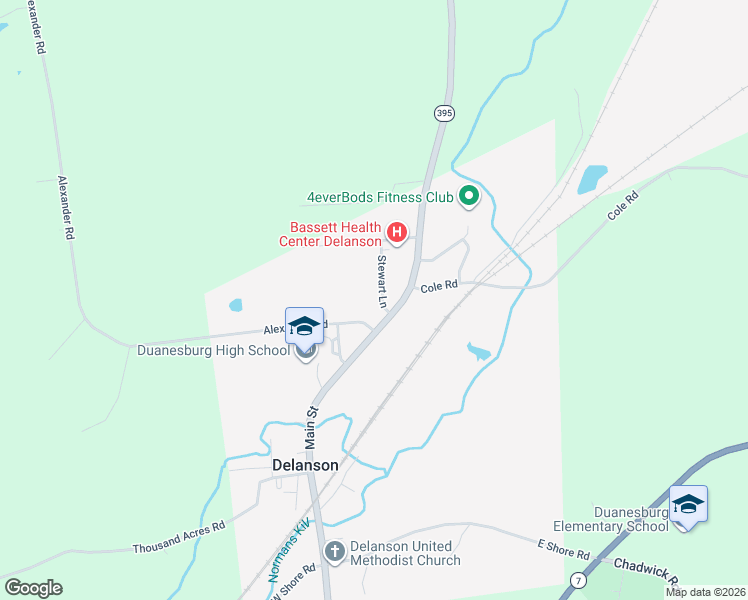 map of restaurants, bars, coffee shops, grocery stores, and more near 227 School Drive in Delanson