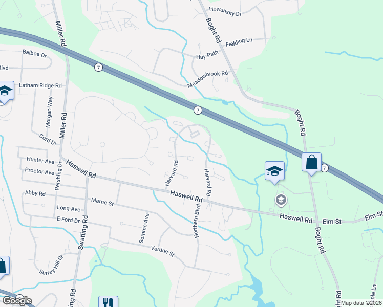 map of restaurants, bars, coffee shops, grocery stores, and more near 95 Harvard Road in Watervliet