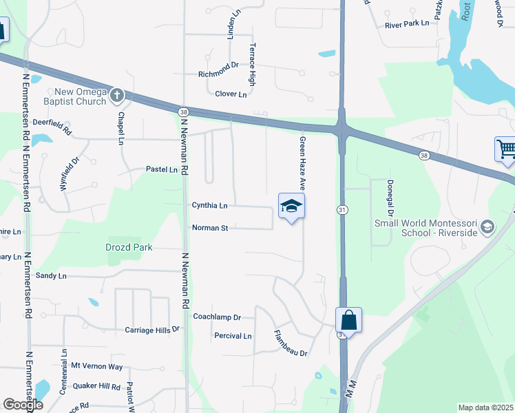 map of restaurants, bars, coffee shops, grocery stores, and more near 5108 Cynthia Lane in Mount Pleasant