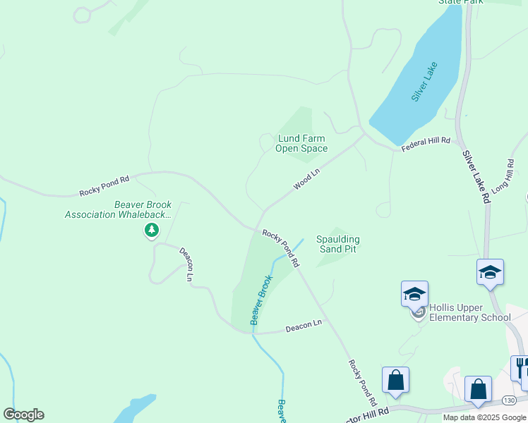 map of restaurants, bars, coffee shops, grocery stores, and more near 29 Apple Lane in Hollis