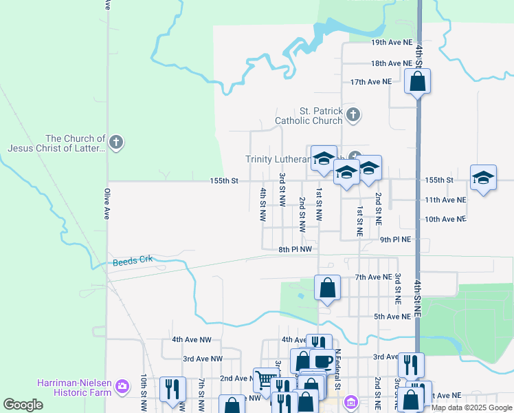map of restaurants, bars, coffee shops, grocery stores, and more near 926 4th Street Northwest in Hampton