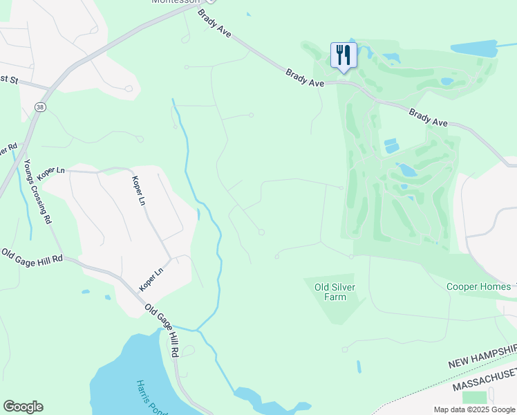 map of restaurants, bars, coffee shops, grocery stores, and more near 39 Golden Oaks Drive in Salem