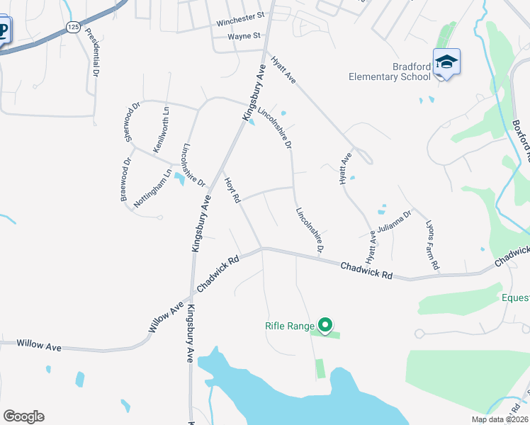 map of restaurants, bars, coffee shops, grocery stores, and more near 5 Stafford Court in Haverhill