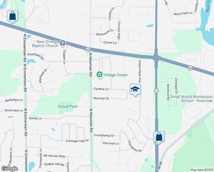 map of restaurants, bars, coffee shops, grocery stores, and more near 5324 Cynthia Lane in Mount Pleasant