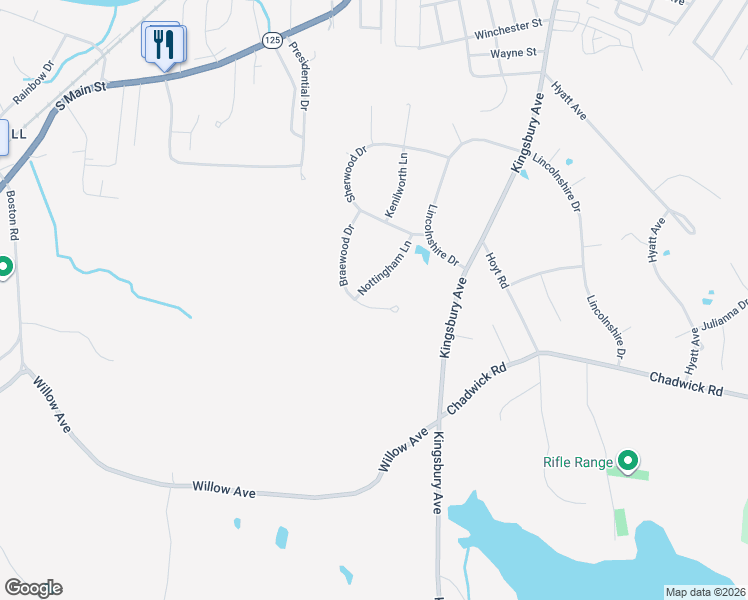 map of restaurants, bars, coffee shops, grocery stores, and more near 30 Braewood Drive in Haverhill