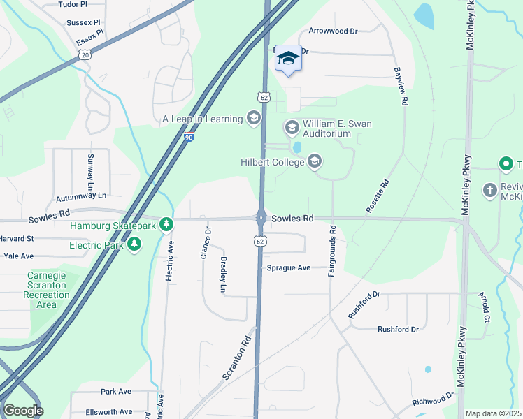 map of restaurants, bars, coffee shops, grocery stores, and more near 5286 South Park Avenue in Hamburg