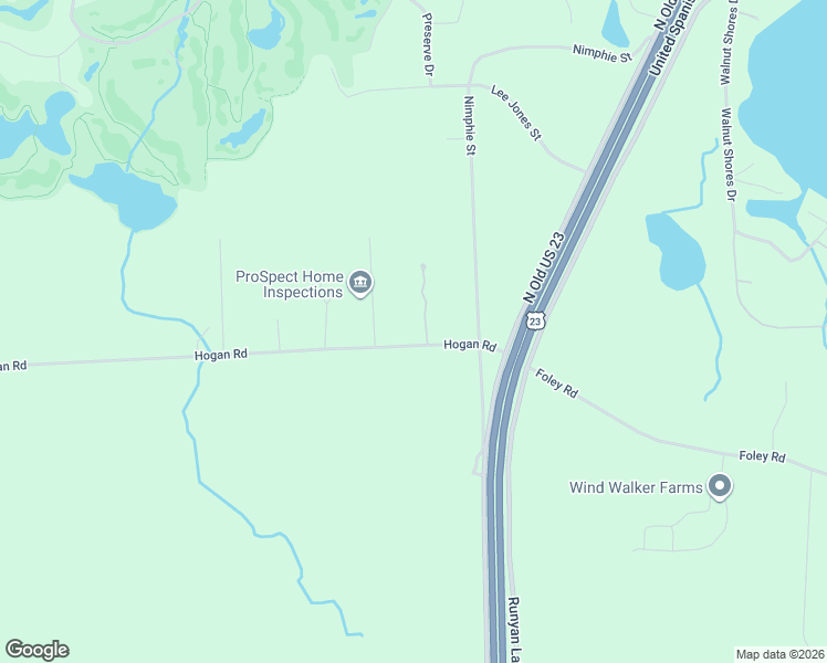 map of restaurants, bars, coffee shops, grocery stores, and more near 9471 Hogan Road in Fenton