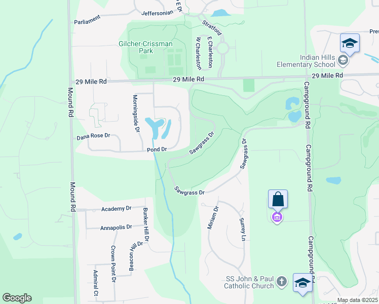 map of restaurants, bars, coffee shops, grocery stores, and more near 62446 Pond Drive in Washington