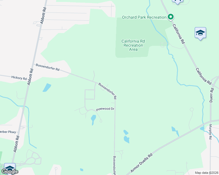 map of restaurants, bars, coffee shops, grocery stores, and more near 4884 Bussendorfer Road in Orchard Park