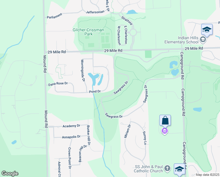 map of restaurants, bars, coffee shops, grocery stores, and more near 62446 Pond Drive in Washington