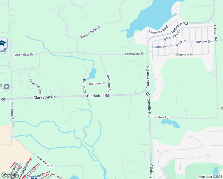 map of restaurants, bars, coffee shops, grocery stores, and more near 7830 Dubuque Road in Village of Clarkston