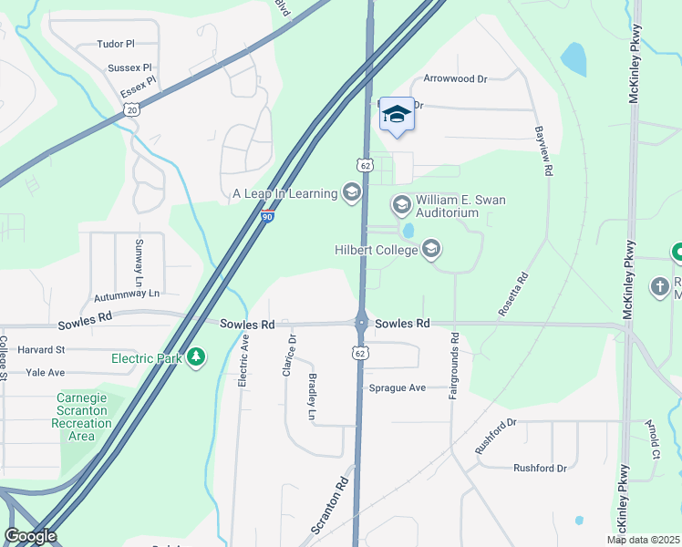 map of restaurants, bars, coffee shops, grocery stores, and more near in Erie County