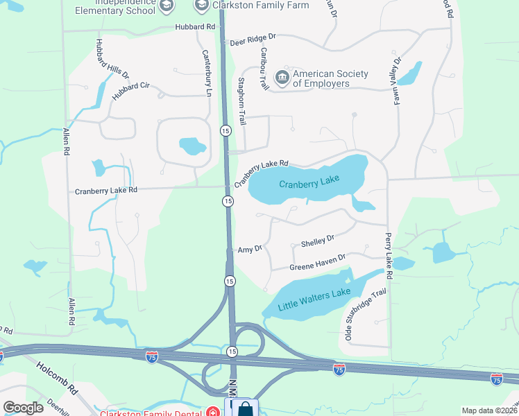 map of restaurants, bars, coffee shops, grocery stores, and more near 6715 Dale Court in Village of Clarkston