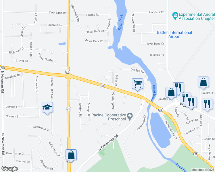 map of restaurants, bars, coffee shops, grocery stores, and more near 4225 Northwestern Avenue in Mount Pleasant
