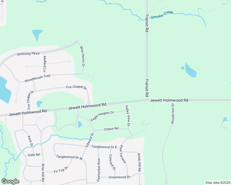 map of restaurants, bars, coffee shops, grocery stores, and more near 69 Woodthrush Trail in Orchard Park