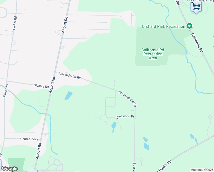 map of restaurants, bars, coffee shops, grocery stores, and more near 4820 Bussendorfer Road in Orchard Park