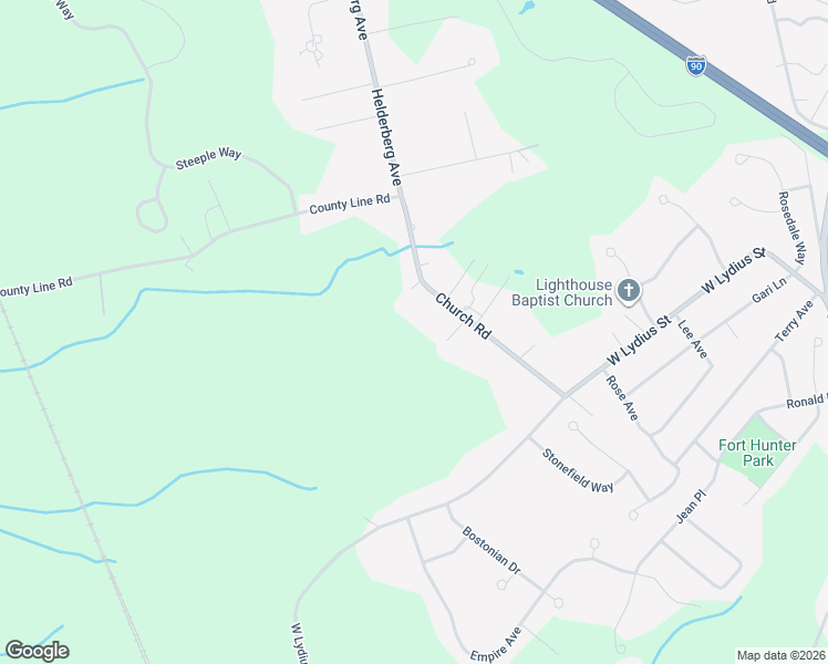 map of restaurants, bars, coffee shops, grocery stores, and more near 7385 Church Road in Schenectady