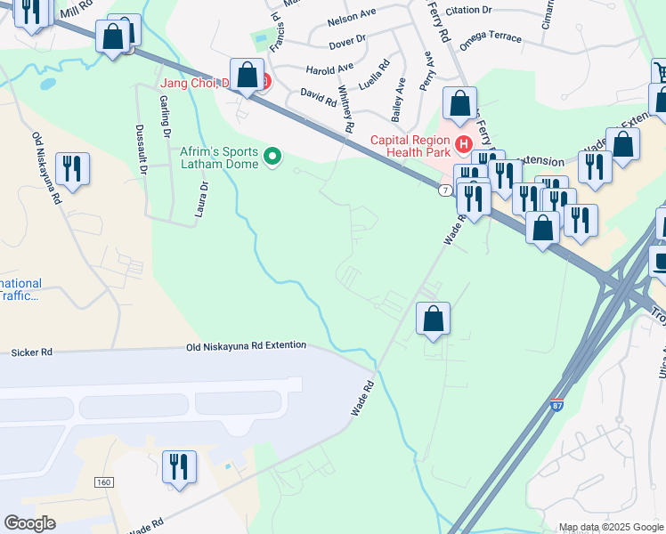 map of restaurants, bars, coffee shops, grocery stores, and more near in Latham