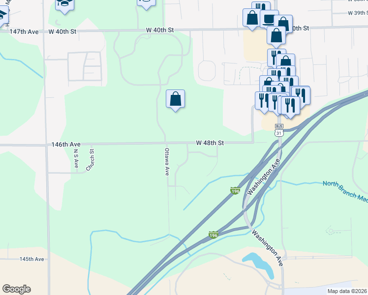 map of restaurants, bars, coffee shops, grocery stores, and more near 1239 Saint Andrews Drive in Holland