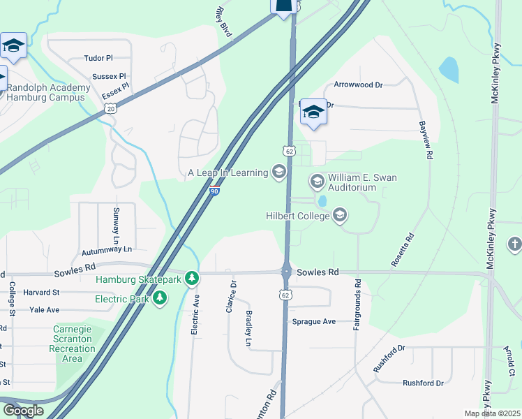 map of restaurants, bars, coffee shops, grocery stores, and more near 5229 South Park Avenue in Hamburg