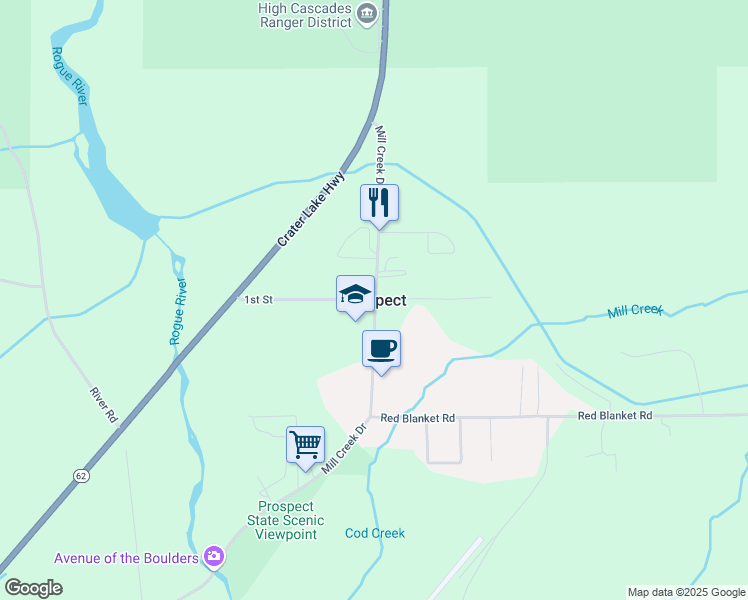 map of restaurants, bars, coffee shops, grocery stores, and more near in Prospect