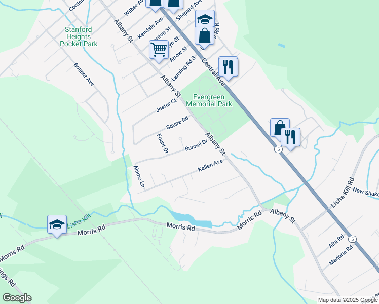 map of restaurants, bars, coffee shops, grocery stores, and more near 14 Runnel Drive in Schenectady