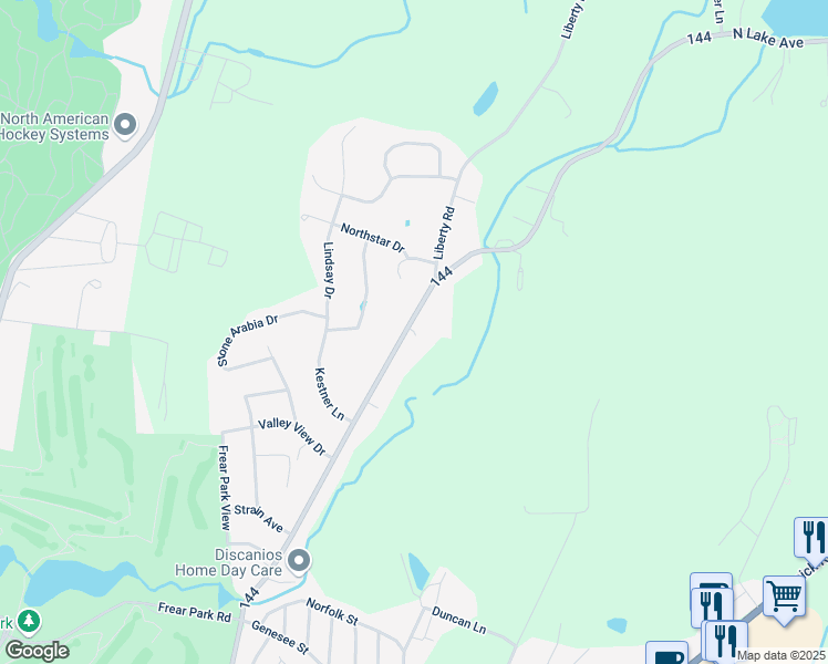 map of restaurants, bars, coffee shops, grocery stores, and more near 304 North Lake Avenue in Troy