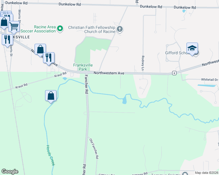 map of restaurants, bars, coffee shops, grocery stores, and more near 2804 Parkshire Drive in Mount Pleasant