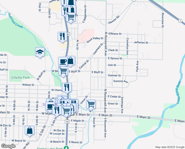 map of restaurants, bars, coffee shops, grocery stores, and more near 464 Euclid Avenue in Cherokee