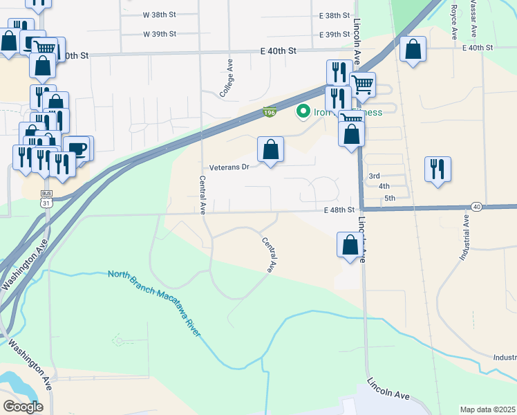 map of restaurants, bars, coffee shops, grocery stores, and more near 69 East 48th Street in Holland