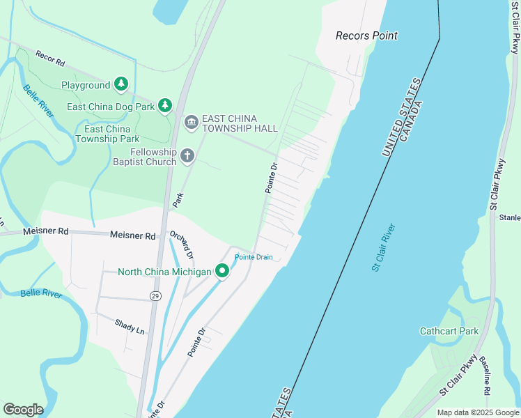 map of restaurants, bars, coffee shops, grocery stores, and more near 5200 Pointe Drive in East China